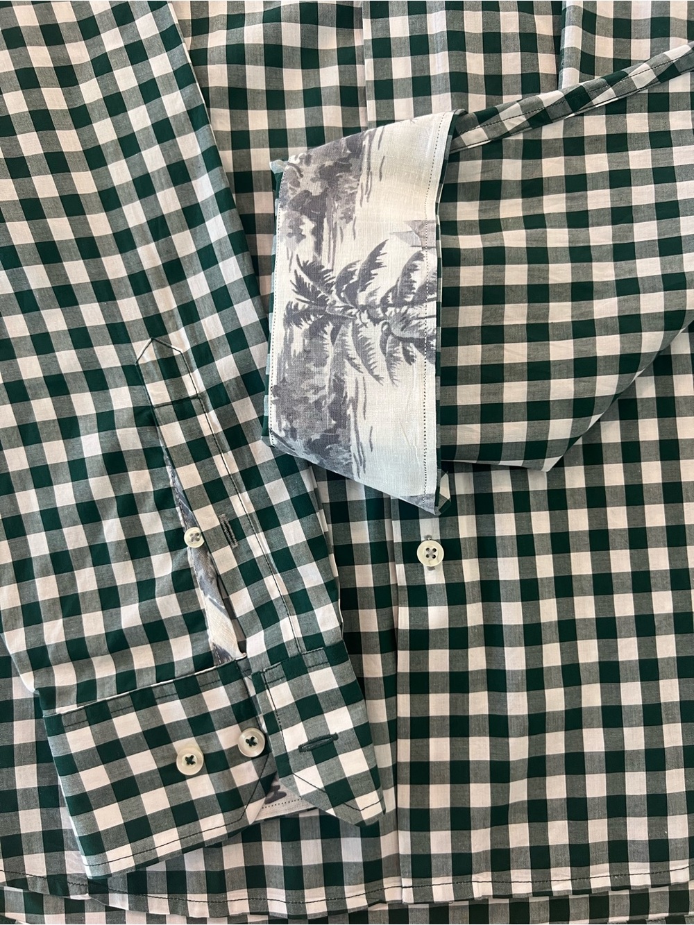 Tommy Bahama Green and White Gingham Button-Down Shirt size XL - Picture 5 of 5